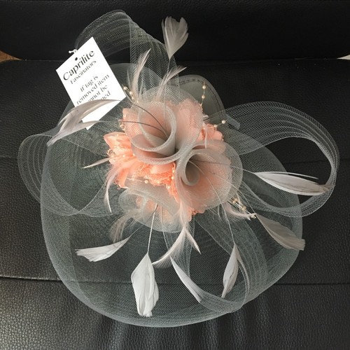 Silver grey and - peach, pink