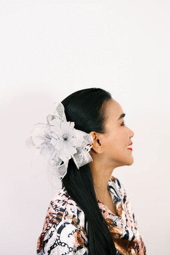 Small flower feather hair - hair, hat