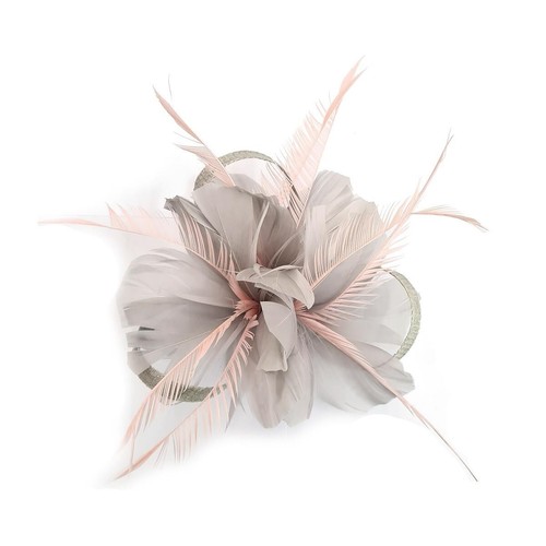 Flower hair clip - hair, feathers