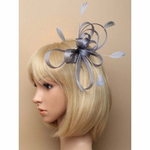 Silver grey fascinator - grey,