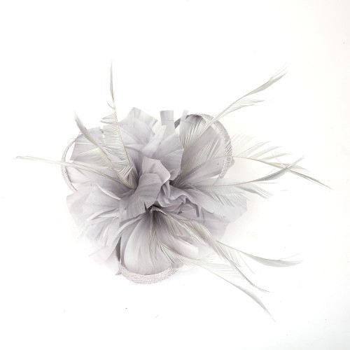 Flower hair clip - flower, feathers