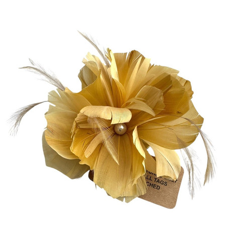 Small flower feather - feather, beaded
