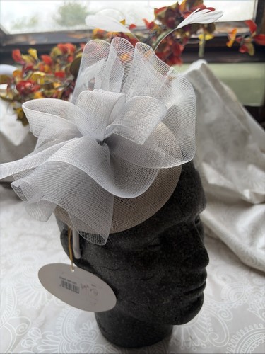 Fascinator headband pale gold - fascinator,