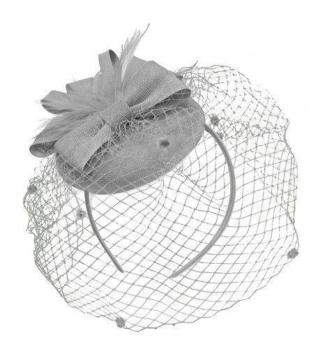 Round pillbox birdcage veil - round,