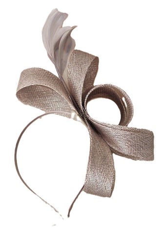 New silver sinamay fascinator - sinamay,