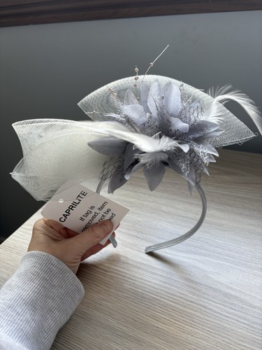 Caprilite silver fascinator - caprilite,