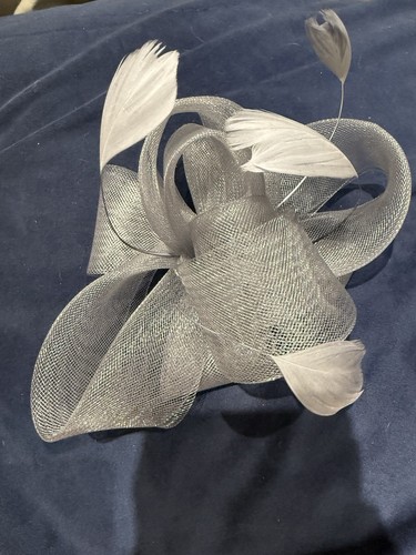 Silver grey fascinator - silver/grey,