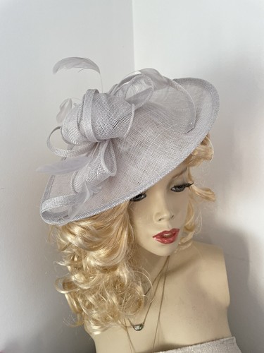 Silver grey fascinator - grey, wedding